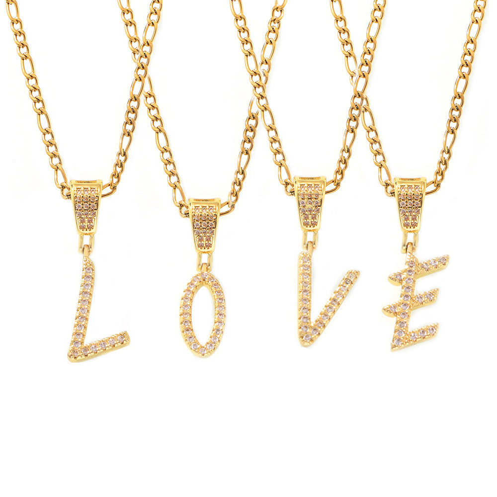 316L Stainless Steel 18K PVD Gold Script Letter Necklace made with 316L stainless steel and 18K PVD gold finish for wholesale jewelry buyers - image 14