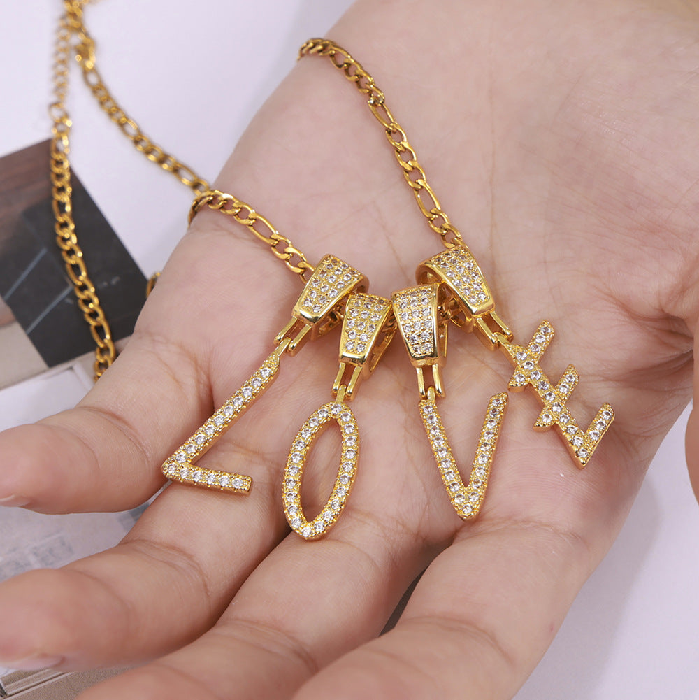 316L Stainless Steel 18K PVD Gold Script Letter Necklace made with 316L stainless steel and 18K PVD gold finish for wholesale jewelry buyers - image 24
