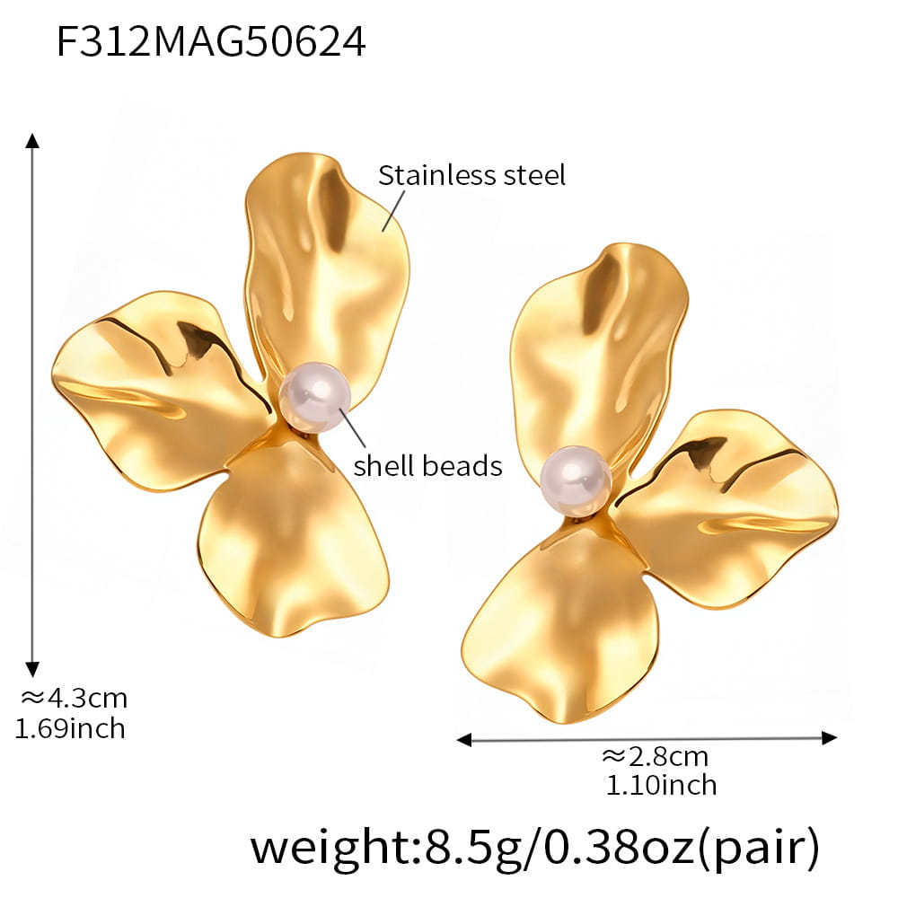 Back view of 316L stainless steel stud earrings post for secure comfortable wear