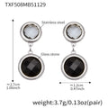TXF508 – Black Stone Silver Earrings