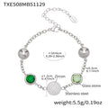 TXE508 – Green Zircon Silver Bracelet