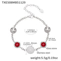 TXE508 – Red Zircon Silver Bracelet