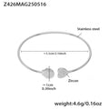Z426 Silver 5A Zircon Shell Heart Opening Bracelet