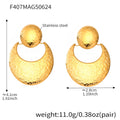 F407-Gold Hammered Crescent Earrings