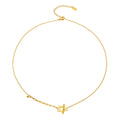 316L Stainless Steel 18K PVD Gold Star T-Bar Necklace