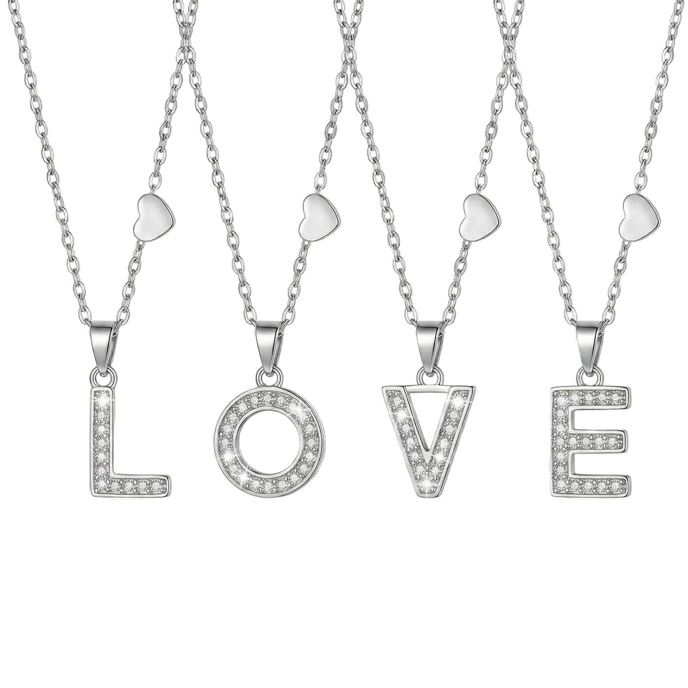 316L stainless steel 18K Gold PVD Plated Initial Zircon Jewelry Set main product view for wholesale jewelry set buyers