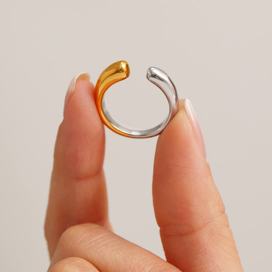 316L Stainless Steel 18K Gold PVD Minimalist Open Ring - exquisite craftsmanship detail