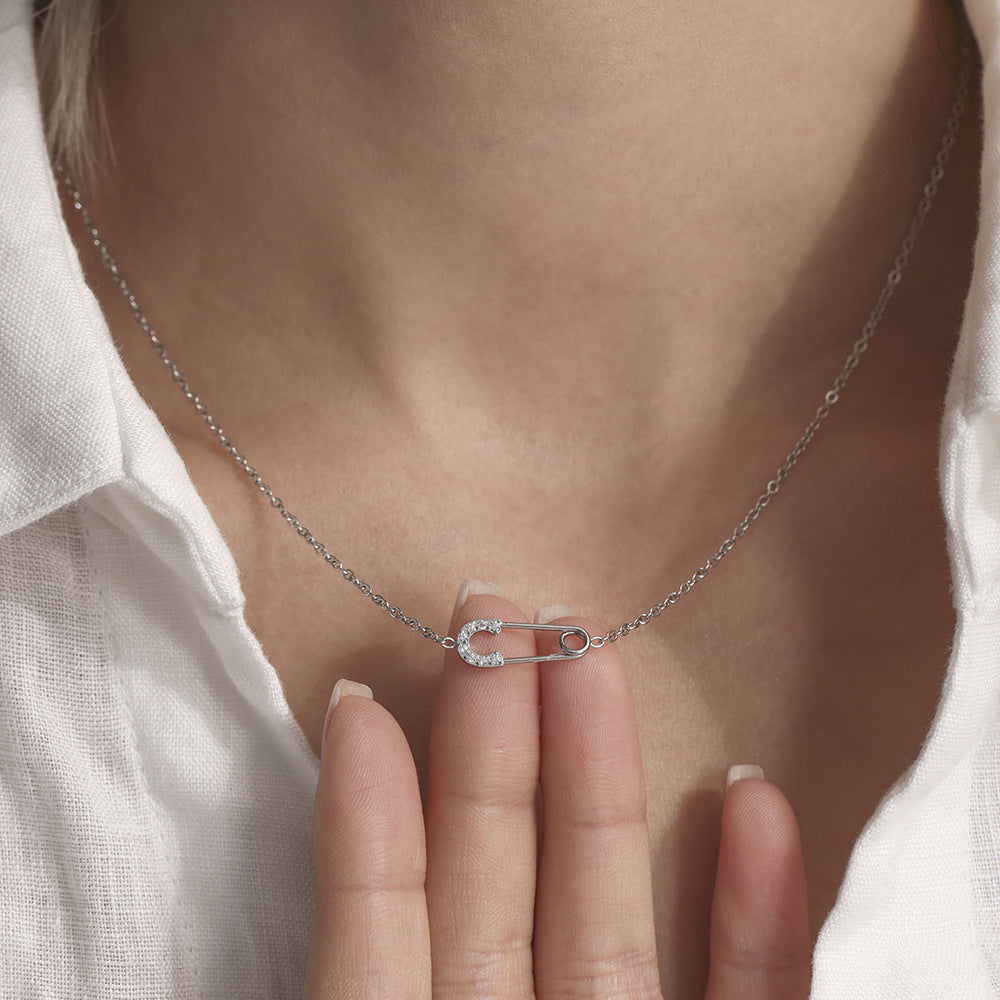 316L Stainless Steel CZ Layered Paperclip Jewelry Set - exquisite craftsmanship detail