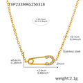 Paperclip CZ Necklace / Gold
