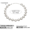 TXP001 – Flat Bead Necklace / Steel / 41+5 cm