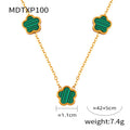 Gold Necklace / Green