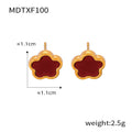 Gold Earrings / Red