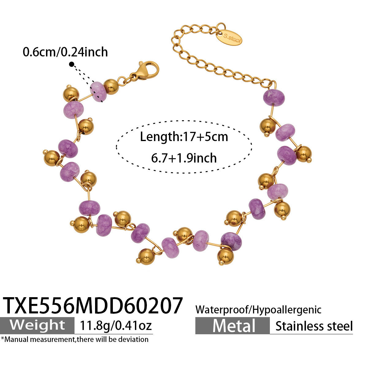 316L Stainless Steel Natural Stone Faceted Crystal Jewelry Set - luxury texture close up