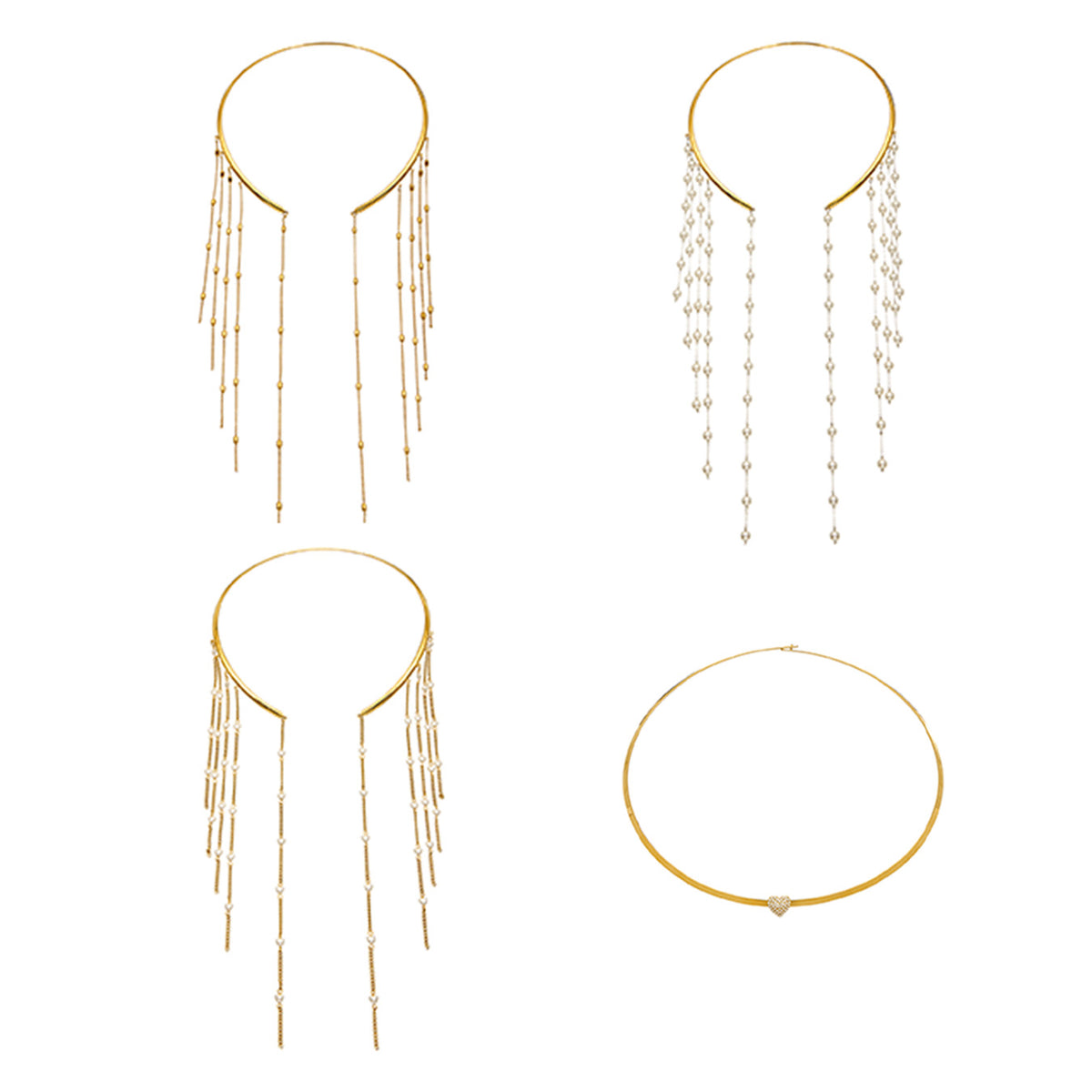 316L Stainless Steel 18K PVD Gold Tassel Necklace and Choker Collection made with 316L stainless steel and 18K PVD gold finish for wholesale jewelry buyers - image 12