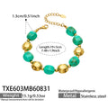 TXE603 – Bracelet / Green Resin Gold / 19+5 cm