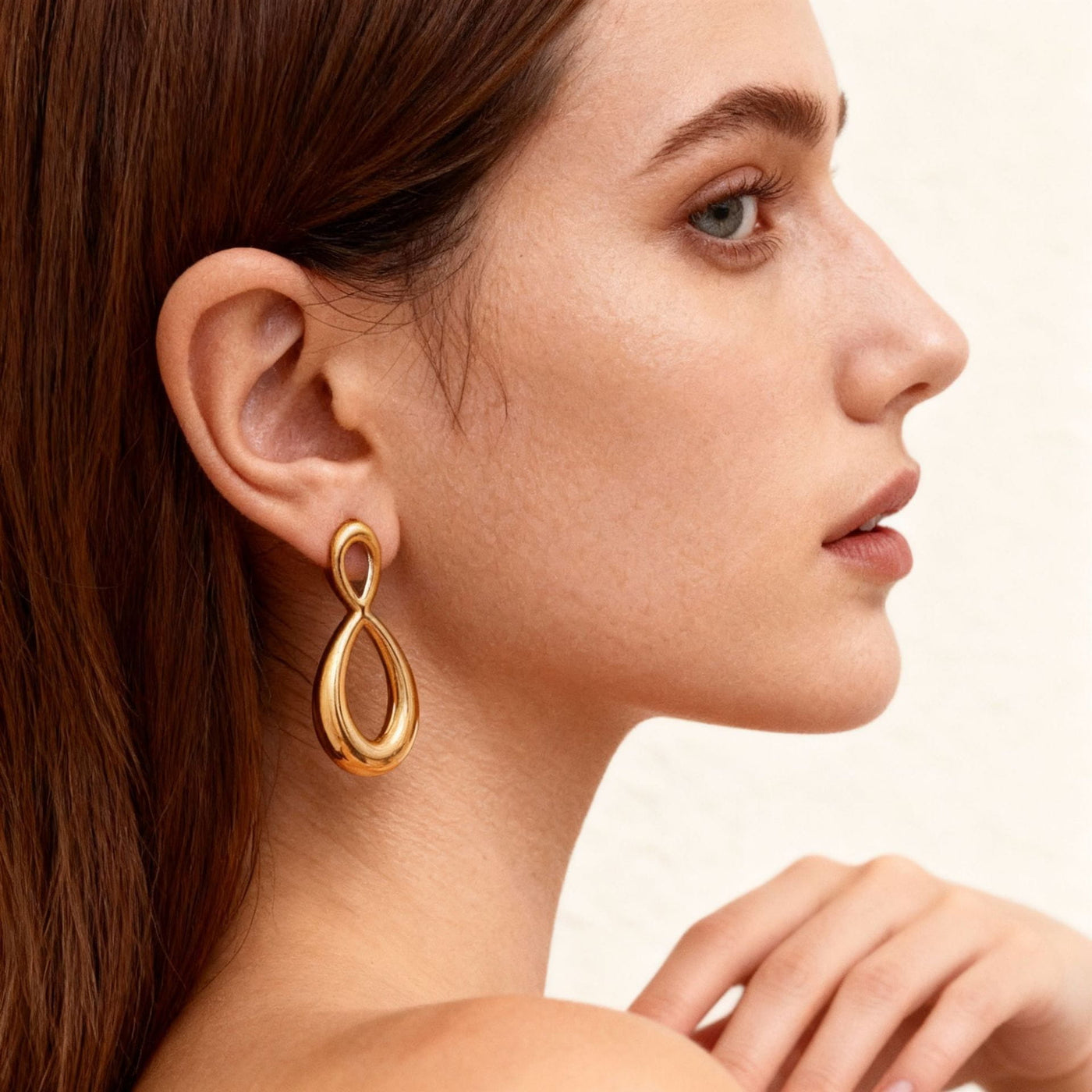 316L Stainless Steel Mixed Metal Two-Tone Infinity Figure-Eight Drop Earrings