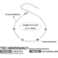 Necklace / Pink CZ – Polished Steel / 41 + 5 cm