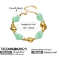 TXE600 – Bracelet / Light Green Resin Gold / 20+5 cm