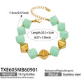 Bracelet / Light Green Resin Gold / 20.5+5 cm