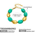 Bracelet / Green Resin Gold / 19.5+5 cm