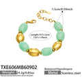 Bracelet / Light Green Resin Gold / 19.5+5 cm