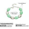 Bracelet / Light Green Resin Steel / 19.5+5 cm