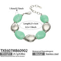 Bracelet / Light Green Resin Steel / 21+5 cm