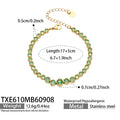 Bracelet / Green Zircon / Gold / 17+5 cm