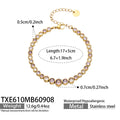 Bracelet / Purple Zircon / Gold / 17+5 cm