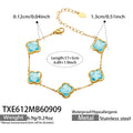 Sky Blue Clover - Gold Tone / 17+5 cm