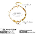 Bracelet / TXE620 Multicolor Zircon Freshwater Pearl - Gold / 16.5+5 cm