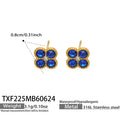 Sapphire Blue CZ - Gold / Earrings