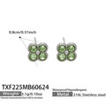Green CZ - Steel / Earrings