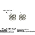 White CZ - Steel / Earrings