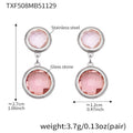 TXF508 – Pink Stone Silver Earrings