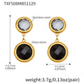 TXF508 – Black Stone Gold Earrings