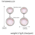 TXF508 – Light Pink Stone Silver Earrings