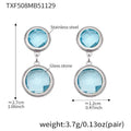 TXF508 – Light Blue Stone Silver Earrings