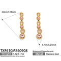 Pink Zircon - Gold Tone / Drop Earrings