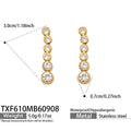 White Zircon - Gold Tone / Drop Earrings