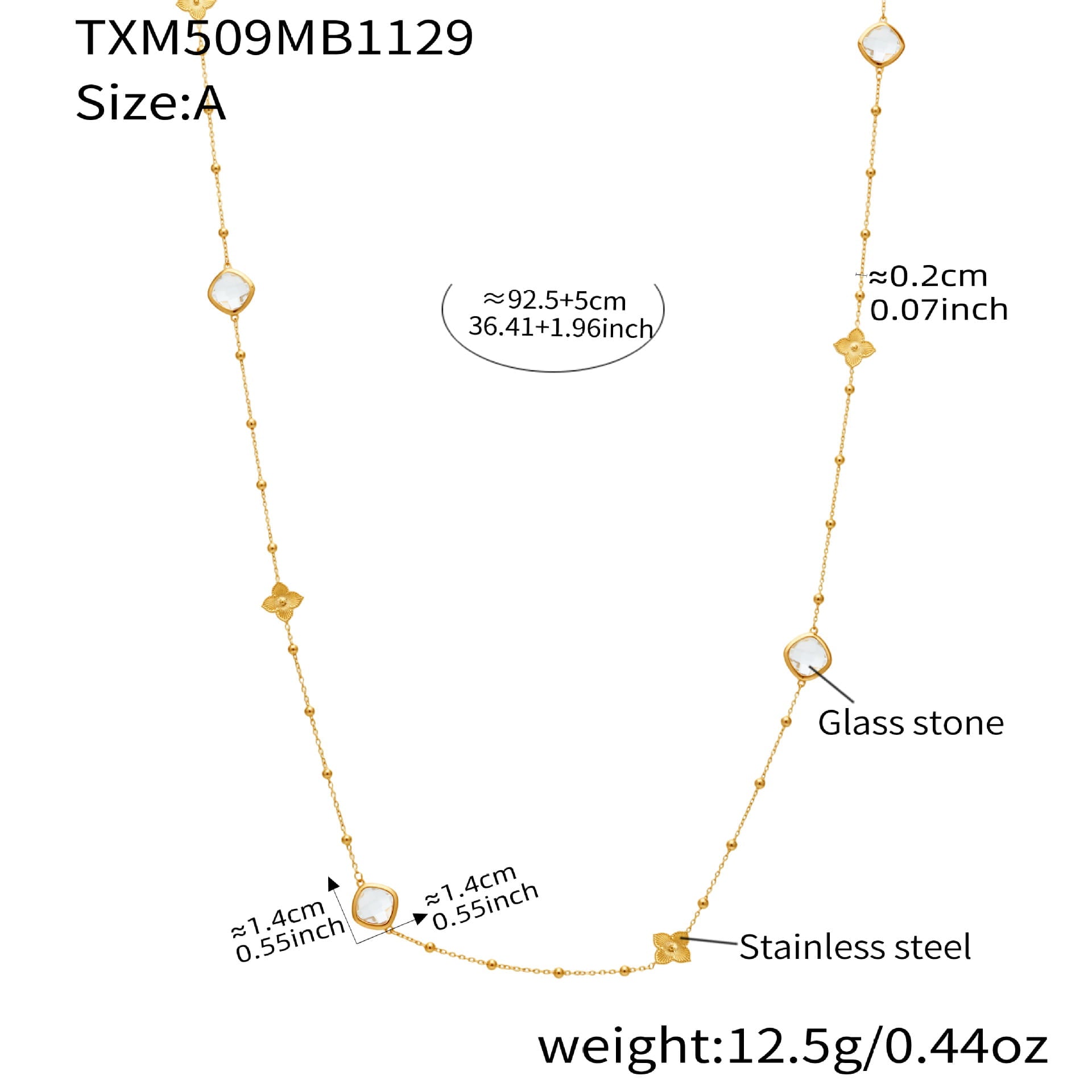 316L Stainless Steel Glass Stone Jewelry Set | Wholesale