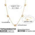 Necklace / Square Zircon / 41+5cm