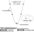 Bracelet / Blue CZ – Polished Steel / 16.5 + 5 cm