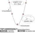 Bracelet / Pink CZ – Polished Steel / 16.5 + 5 cm