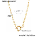 Gold Plain Paperclip Chain Necklace 43cm