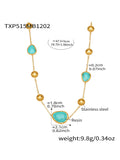 Green Resin Gold Necklace 47.5+5cm
