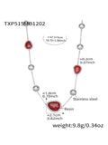 Red Resin Steel Necklace 47.5+5cm
