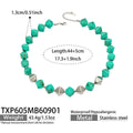 Necklace / Green Resin Steel / 44+5 cm