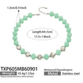 Necklace / Light Green Resin Steel / 44+5 cm