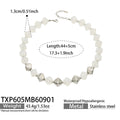 Necklace / White Resin Steel / 44+5 cm